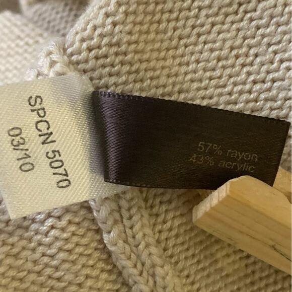 Brown Leather Belted Sweater Medium The Limited Vintage Y2K  Classic Cream - Picture 8 of 12